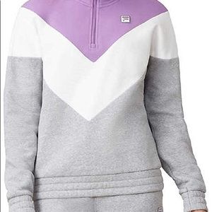 Fila Tri Color Block Pullover 1/2 Zip Sweater S
